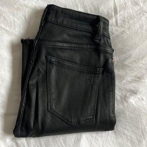 DL1961 Black Coated Crop Jeans